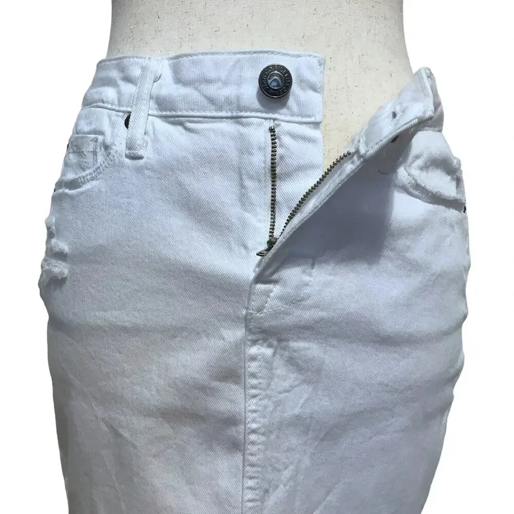 Fidelity Denim NWT White Jean Mini Skirt Women 25